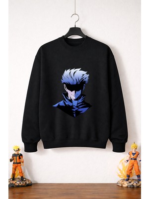 Petite Pati Jujutsu Kaisen Satoru 3 Sweatshirt (3 Iplik %100 Pamuk)