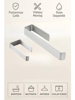 UltraMint Neme Dayanıklı Paslanmaz Çelik Havlu ve Tuvalet Kağıdı Askısı Seti