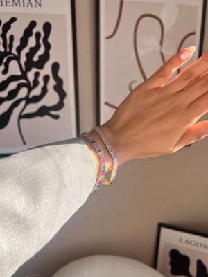 Luciaonline Gold Beyaz Su Yolu Bileklik