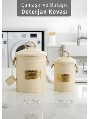 UltraMint 2'li Metal Deterjan ve Bulaşık Kutusu Seti, Ölçekli, Galvaniz