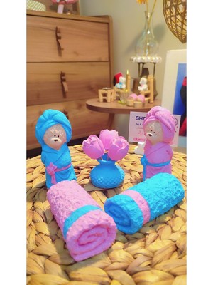 UltraMint Sevimli 5 Parça Banyo Seti, Ayıcık ve Havalı, 10 cm Boyutta