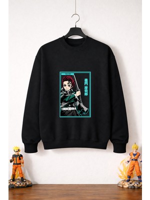 Petite Pati Demon Slayer Tanjiro Sweatshirt (3 Iplik %100 Pamuk)