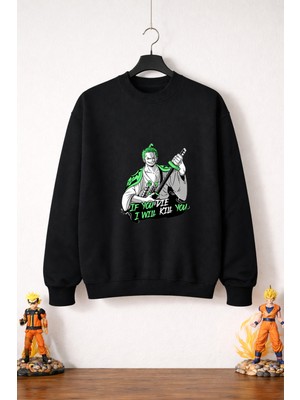 Petite Pati One Piece Zoro 6 Sweatshirt (3 Iplik %100 Pamuk)