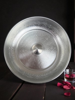 UltraMint Işlemeli Alüminyum Banyo Hamam Tası, 20 Cm, Şık ve Dayanıklı Tasarım