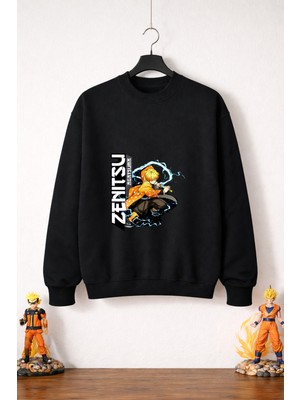 Petite Pati Demon Slayer Zenitsu Sweatshirt (3 Iplik %100 Pamuk)
