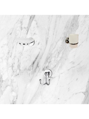 UltraMint Krom 3'lü Set Sabunluk, Diş Fırçalık ve Diş Macunu Tutucu, Çatal Askı