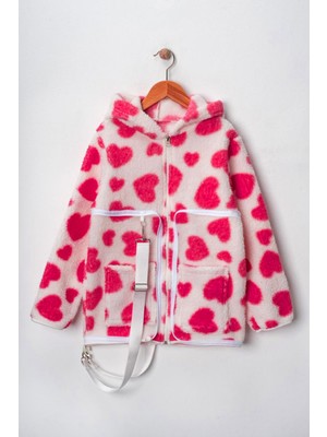 Miniğimin Cicileri Sırt Çantasına Dönüşebilen Peluş Unisex çocuk  mont - Pembe