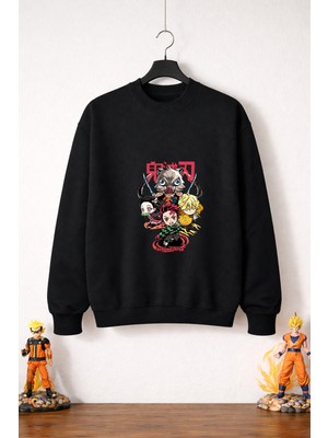 Petite Pati Demon Slayer  Sweatshirt (3 Iplik %100 Pamuk)
