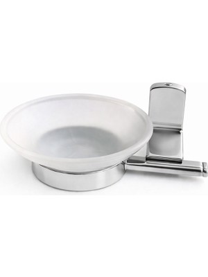 Badem10 Lüx Vidalı Krom Sabunluk Duvar Tipi Banyo Sabunluğu Paslanmaz Metal Şık Modern Minimal Tasarım