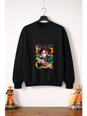 Petite Pati Demon Slayer Tanjiro Sweatshirt (3 Iplik %100 Pamuk)
