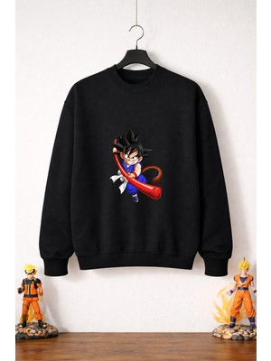 Petite Pati Dragon Ball Goku 2  Sweatshirt (3 Iplik %100 Pamuk)
