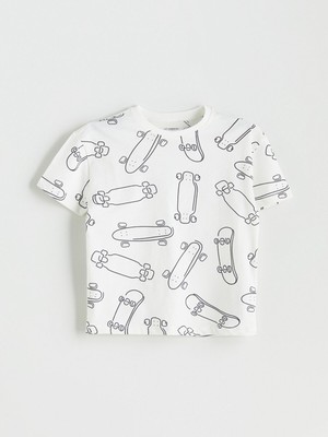 Lc Waikiki Yeni Sezon Bisiklet Yaka Baskılı Erkek Çocuk Tişört