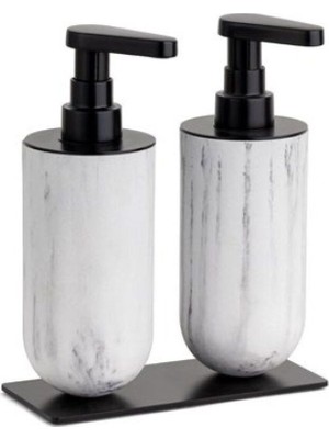 UltraMint Mermer Desenli Siyah Sıvı Sabunluk, Şık ve Dayanıklı Tasarım
