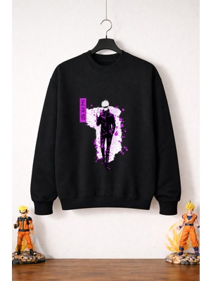 Petite Pati Jujutsu Kaisen Satoru 4 Sweatshirt (3 Iplik %100 Pamuk)