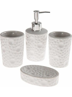 UltraMint Şık 4'lü Seramik Banyo Seti, Modern ve Kullanışlı Tasarım
