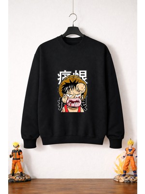 Petite Pati One Piece Luffy 2 Sweatshirt (3 Iplik %100 Pamuk)