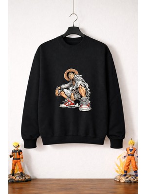 Petite Pati One Piece Luffy 4 Sweatshirt (3 Iplik %100 Pamuk)