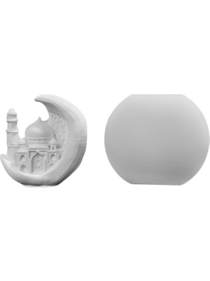 Tahtakale Toptancı Silikon 3D Ay Hilal Içinde Cami Model Taş Tozu Kalıbı