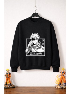 Petite Pati Jujutsu Kaisen Satoru 7  Sweatshirt (3 Iplik %100 Pamuk)