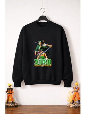 Petite Pati One Piece Zoro 1 Sweatshirt (3 Iplik %100 Pamuk)
