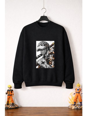 Petite Pati One Piece Trafalgar Law Sweatshirt (3 Iplik %100 Pamuk)