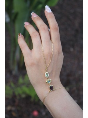 Luciaonline Renkli Taş Detaylı Gold Şahmeran