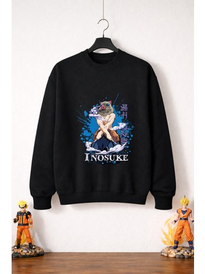 Petite Pati Demon Slayer Inosuke Sweatshirt (3 Iplik %100 Pamuk)
