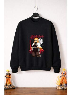 Petite Pati Demon Slayer Kyojuro Sweatshirt (3 Iplik %100 Pamuk)