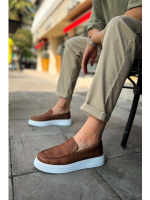 Zapatos CH421 Bandera Erkek Günlük Bağcıksız Cilt Klasik Ayakkabı Cbt - Taba