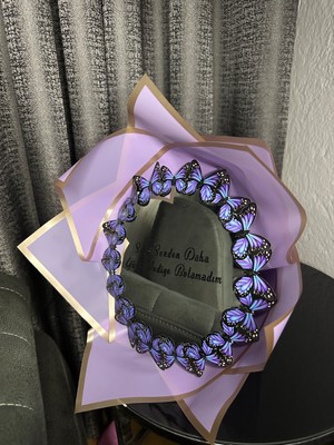 Satence Store Aynalı ve Yazılı Kelebek Buketi-Sevgililer Günü Özel
