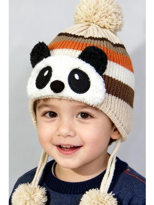 Bay Şapkacı - Sevimli Panda Tasarımlı Unisex Çocuk Kışlık Bere - 5900