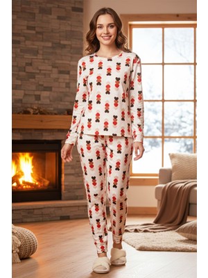 Remsa Kadın Kalp Desenli Comfort Pijama Takımı 0510 Toz Pembe