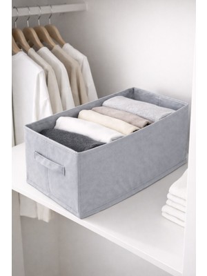 Teksev Ordena Dolap Içi Düzenleyici Katlanabilir Organizer Gri , Raf Düzenleyici, Çekmece Düzenleyici