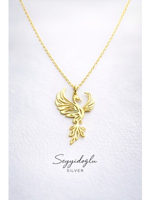 925 Ayar Gümüş Anka Kuşu Kadın Kolye