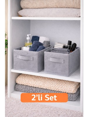 Teksev Ordena 2'li Dolap Içi Düzenleyici Katlanabilir Organizer Gri, Raf Düzenleyici, Çekmece Düzenleyici