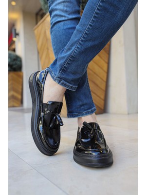 Zapatos CH127 Loafer-X Erkek Günlük Bağcıksız Corcik Rugan Klasik Ayakkabı Rst - Siyah