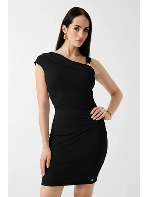 Guess Brigitte Mini Kadın Siyah Elbise W6GK23K3017-JBLK