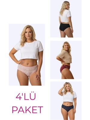 New Lilla 18006-7 Kadın 4'lü Bato Külot Paketi