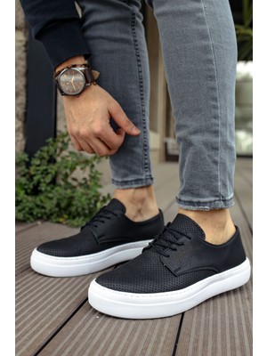 Zapatos CH061 Rex Erkek Günlük Bağcıklı Cilt Klasik Ayakkabı Cbt - Siyah