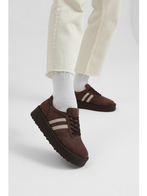 Tonny Black Kadın Acı Kahve Kadın Süet Rahat Kalıp Sneaker