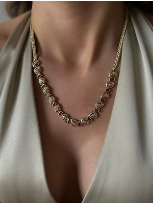 Premium Taşlı Xuping Altın Kaplama Kolye