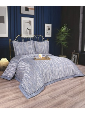 Estella 3 Parça Lacivert Geometrik Pike Takımı 240 x 260 cm