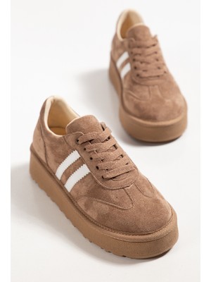 Tonny Black Kadın Vizon Kadın Süet Rahat Kalıp Sneaker