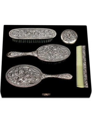 Fumeyabi Gümüş Fırça Tarak Ayna Takımı - 5 Parça