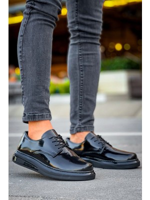 Zapatos CH2403 Clasico Erkek Günlük Bağcıklı Rugan Klasik Ayakkabı Rst - Siyah
