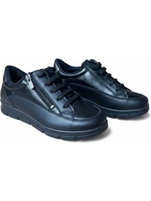 Ne&Ve Shoes Deri Fermuarlı Kadın Günlük Rahat Casual Ayakkabı