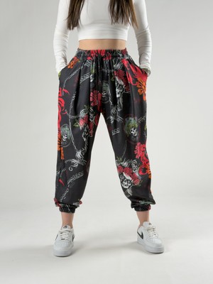 Cocopelli Kuru Kafa Desenli Kadın Jogger Pantolon COC2837