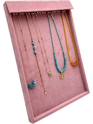 Sezgin Kutu ve Aksesuar Kolye Bileklik Tesbih Takı Standı 10 Lu Pembe