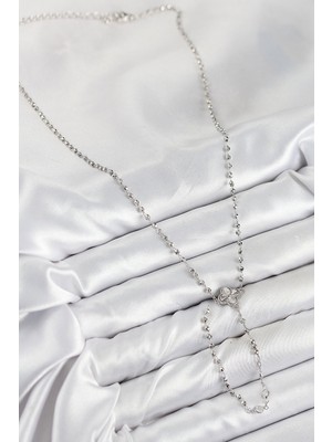 Pirinç Zirkon Taşlı Yonca Model Gümüş Renk Kadın Y Kolye - Lisinya