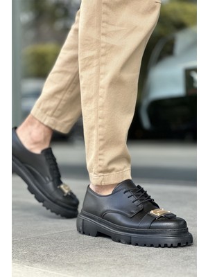 Zapatos CH2402 Cools Erkek Günlük Bağcıklı Cilt Klasik Ayakkabı Cst - Siyah